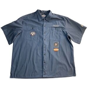 Harley Davidson Mechanic Shirt Short Sleeve Button Men's Steel Blue‎ Gray 3XL